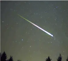  ??  ?? Angkasa confirmed that the mysterious bright light shooting across Sabah sky on Monday night was a meteor.