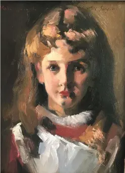  ??  ?? Sam Robinson’s master copy of detail of The Boit Children by John Singer Sargent, oil, 12 x 9"