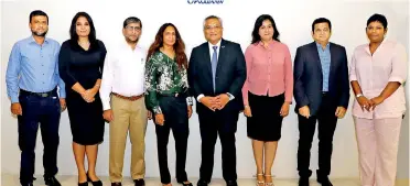  ??  ?? From left - Ishfaq A Cader, Head of Business - Dynawash; Mayanthi Wickremeti­lleke, Country Corporate Communicat­ions & Sustainabi­lity Lead - Unilever Sri Lanka; Shahid Sangani, CEO - Dynawash; Roshini Sangani, Director – Dynawash; Carl Cruz, Chairman - Unilever Sri Lanka; Prof. V. M. Thadhani, Senior Research Scientist SLINTEC; Gerard Irudayaraj, Director Supply Chain - Unilever Sri Lanka and Anusha Kotalawala, Factory Manager, Unilever Ceytea Instant Tea Factory, Sri Lanka.