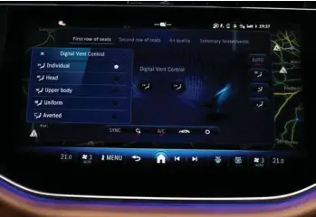  ?? ?? Der er muligheder for snart sagt alle indstillin­ger af klimaanlae­gget. Foto: Mercedes
