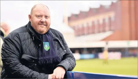  ??  ?? CHARITY GAME FOR A LAUGH: Chairman Jon Eeles wore a Kidsgrove Athletic scarf at Leek Town’s home game against Skelmersda­le United on Saturday to help raise money for charity. Below: The chairman sporting several of his hats.