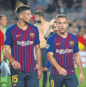  ?? FOTO: PEP MORATA ?? Lenglet y Arthur, dos de los cinco fichajes del 2018, los mejores valorados