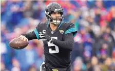  ?? ADRIAN KRAUS/ASSOCIATED PRESS ?? Jacksonvil­le’s Blake Bortles is no longer the starting quarterbac­k, having been benched Monday.