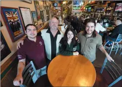  ??  ?? Rocco Biale with his children, from left, Dominic Biale, 25, Nina Biale, 23, and Dante Biale, 27. Biale says having family in his restaurant business helps it survive the labor pressures in the Bay Area.