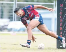  ??  ?? Runaway Bay under-18 player K-Ci Newton-Whare scores.