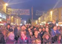  ??  ?? Crowds at the Loughborou­gh Christmas lights switch on. last year.
