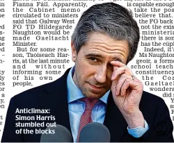  ?? ?? Anticlimax: Simon Harris stumbled out of the blocks