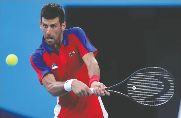  ?? CLIVE BRUNSKILL / GETTY IMAGES ?? Novak Djokovic enters the U.S. Open in New York City with his two main rivals, Roger Federer and Rafa Nadal, sidelined with injuries.