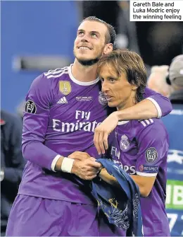  ??  ?? Gareth Bale and Luka Modric enjoy the winning feeling