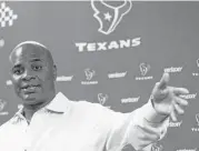  ?? Karen Warren / Houston Chronicle ?? Texans GM Rick Smith has a track record of using his top pick on a defensive player, but that could change.
