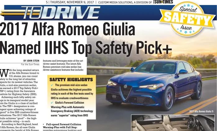  ??  ?? 2017 Alfa Romeo Giulia Ti