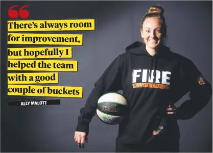  ?? GREAT INPUT: Townsville Fire import Ally Malott is enjoying a surge in form. Picture: SCOTT RADFORD- CHISHOLM ??