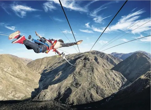  ?? PHOTO: AJ HACKETT BUNGY ?? Flying high . . . Still strength in Otago’s tourism and agricultur­al sectors: pictured AJ Hackett Bungy’s Nevis Catapult in Central Otago.