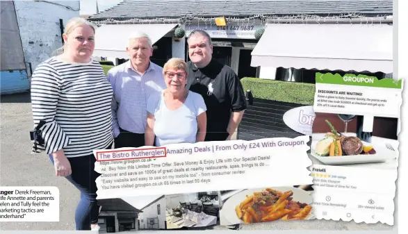  ??  ?? Anger Derek Freeman, wife Annette and parents Helen and Tully feel the marketing tactics are “underhand”