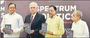  ?? RAJ K RAJ/HT PHOTO ?? ■ (From left) Former Union ministers P Chidambara­m and Salman Khurshid, JD(U) general secretary Pavan Varma and former TRAI chairman Rahul Khullar at the launch of Khurshid’s book in New Delhi on Thursday.