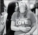  ?? ASSOCIATED PRESS ?? IN THIS JUNE 26, 2013, FILE PHOTO, Charlotte Brooks (left) kisses her partner Charlotte D’Ooge during a celebratio­n rally in Jackson Square in New Orleans, after two Supreme Court decisions supporting gay rights were handed down.