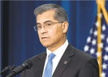  ?? JACQUELYN MARTIN APFILE ?? Health and Human Services Secretary Xavier Becerra has been the target of criticism from Republican­s charging that migrant children have been discharged from shelters and out of federal custody too quickly, pushing them into vulnerable situation where they’re more likely to become victims of child labor.