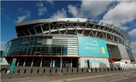  ??  ?? The pilot events at Wembley will see crowds allowed in, a month before stadiums across the country open their turnstiles again in May. Photograph: Matthew Childs/Action Images/ Reuters