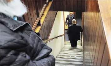  ?? PICTURE: DAVID RITCHIE/AFRICAN NEWS AGENCY/ANA ?? STAIRWAY TO JAIL: Former Western Cape police commission­er Arno Lamoer was ushered to the holding cells of the Western Cape High Court yesterday after he was jailed for corruption.