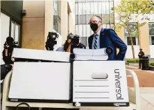  ?? Noah Berger / Associated Press ?? Epic Games CEO Tim Sweeney enters the courthouse May 3 in Oakland where trial of his firm’s case against Apple was held.