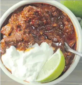  ??   JULIE OLIVER/OTTAWA CITIZEN ?? Beef and reconstitu­ted peppers and cumin make True Texas Chili outstandin­g.