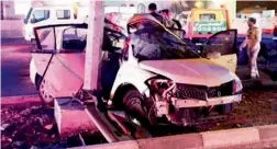  ?? Photo: Instagram ?? The Abu Dhabi crash that claimed the life of three Emiratis. —
