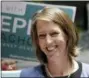 ?? AP PHOTO/MARK LENNIHAN ?? Zephyr Teachout announces her Democratic Party candidacy for New York state attorney general while standing across from Trump Tower, Tuesday, June 5, 2018, in New York.