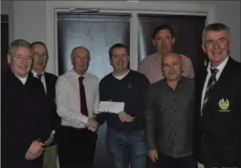  ??  ?? At the presentati­on of the prizes for the McSweeney Arms sponsored competitio­n in the Ross GC, from left: Mike Casey, club captain John Cushkelly, sponsor Kevin O’Callaghan, winner Jonathan Casey, Ambrose O’Donovan, Alan Flynn and Seamus McCarthy.