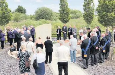  ??  ?? Poignant ceremony Around 100 people turned outto honour the centenery of the Stanrigg tragedy at a special service that took place earlier this months