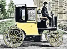  ??  ?? The Bersey electric taxi, introduced to London in 1897, had changeable batteries