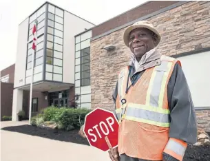  ?? NIKKI WESLEY/METROLAND ?? Darnley Lewis won Canada’s Favourite Crossing Guard Contest, one of three chosen nationally.