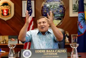  ??  ?? SOLACE: Guam governor Eddie Baza Calvo has praised Donald Trump’s response