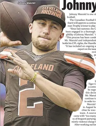  ??  ?? Johnny Manziel