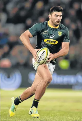  ?? Picture: JOHAN PRETORIUS/GALLO IMAGES ?? REVVED UP: Damian de Allende in action for the Boks during the Test against England in Bloemfonte­in on June 16. De Allende says he is confident of SA’s chances in their showdown with the All Blacks on Saturday