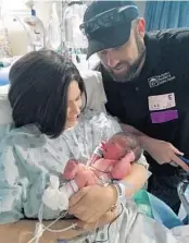  ?? COURTESY OF BARRETT FAMILY ?? Ashley Barrett and her husband, Jeff, welcome baby Maxwell, who was diagnosed with spina bifida and had the anomaly fixed with a surgery before he was born.