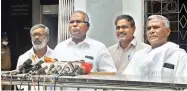  ?? ?? CPM state secretary K Balakrishn­an addressing the press after meeting CM MK Stalin at the Secretaria­t on Friday