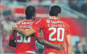  ??  ?? Nélson Semedo y Gonçalo Guedes, en su época juntos en el primer equipo del Benfica