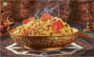  ??  ?? ZAIKEDAR PANEER BIRYANI
A completely indulgent biryani for the vegetarian palate