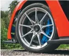  ??  ?? These mixed-size nine-spoke ‘superforge­d’ alloy wheels are the Senna’s only rim option, but you can have them in ‘satin raw metal’ finish (as pictured) or with a ‘dark stealth’ finish.
