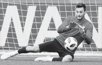  ?? DAVID VINCENT THE ASSOCIATED PRESS ?? France goalkeeper Hugo Lloris will make his 103rd internatio­nal appearance in the World Cup semifinals against a Belgian team that has scored a tournament-leading 14 goals in five matches.