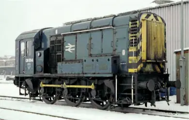  ?? Richard King. ?? A typical member of Derby’s Class 08 fleet was No. 08814, pictured on Shed Side on February 9, 1991.