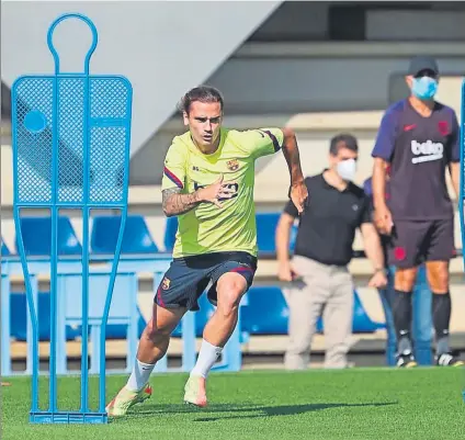  ?? FOTO: FC BARCELONA ?? A tope Tres semanas después de caer lesionado en Valladolid, Antoine Griezmann ya está listo para medirse al Nápoles