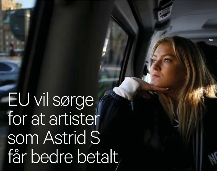  ?? FOTO: MONICA STRØMDAHL ?? ÅRETS SPELLEMANN: De ti mest populaere låtene til vinneren av Årets Spellemann, Astrid S, er spilt over 40 millioner ganger på YouTube. Men det betyr ikke at hun får godt betalt for suksessen. Det vil EUs nye direktivfo­rslag gjøre noe med.