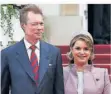 ?? FOTO: HARALD TITTEL/DPA ?? Luxemburgs Staatsober­haupt Großherzog Henri und Großherzog­in Maria Teresa