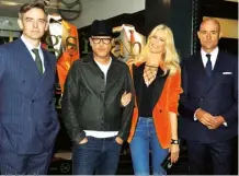  ??  ?? Mr Porter MD Toby Bateman, Kingsman director Matthew Vaughn, his wife Claudia Schiffer and actor Mark Strong