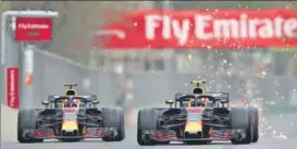  ?? GETTY IMAGES ?? ▪ Red Bull teammates Daniel Ricciardo and Max Verstappen had collided in the Azerbaijan GP.