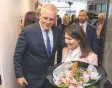  ?? ?? Prime Minister Scott Morrison and wife Jenny visit Melbourne IVF on Sunday. Picture: Jason Edwards