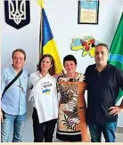  ?? ?? El socio de Sagardoy Jorge Travesedo, junto a Blanca Laso Sanz, y José Antonio Flores de la Asociación Es Per Tú, nens de Chernobyl, tras su viaje a Ivankiv, en la región de Kiev.