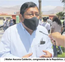  ??  ?? | Walter Ascona Calderón, congresist­a de la República. |