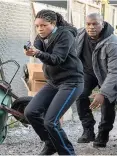  ??  ?? NAOMIE Harris and Tyrese Gibson in a scene from the action thriller, Black and Blue.